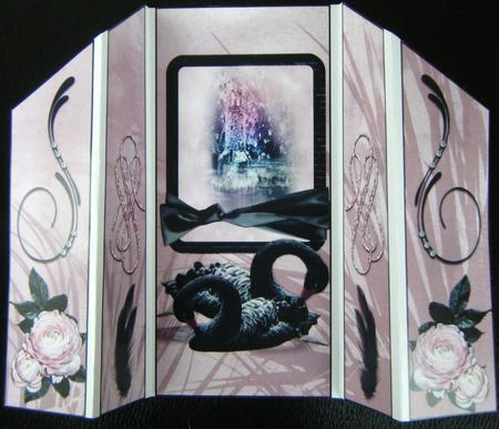 Black Swans Theatre Fold Card by Charlie Angel