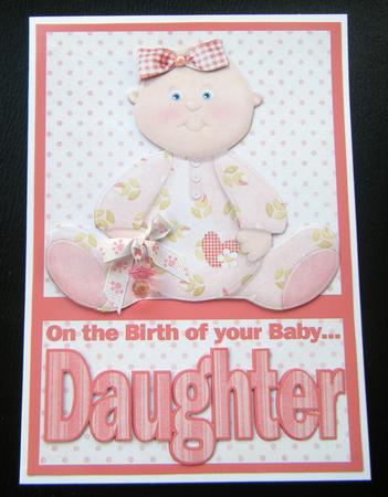 On the Birth of Your Baby Daughter A5 Decoupage by Charlie Angel