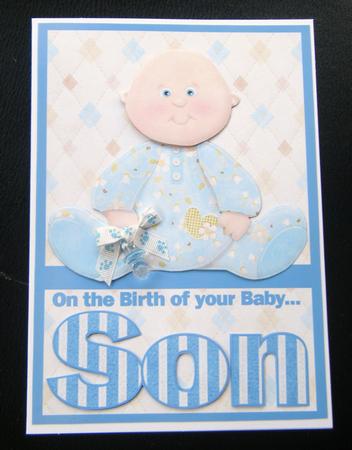 On the Birth of Your Baby Son A5 Decoupage by Charlie Angel
