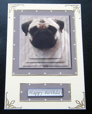 Pug Dog Portrait Pyramid with Background by Charlie Angel