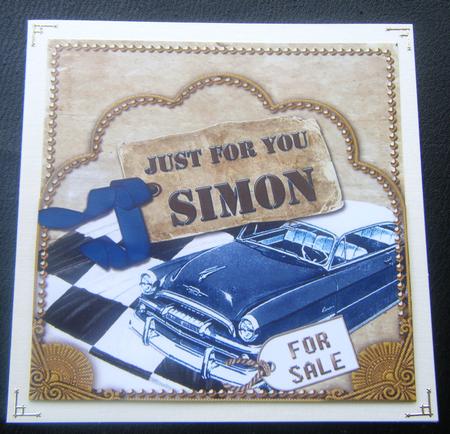 Blue Car Simon Scallop Topper and Base by Charlie Angel