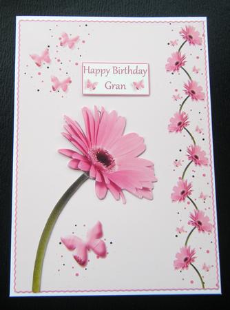 Pink Gerbera & Butterfly Wishes on Pink Step by Step by Charlie Angel
