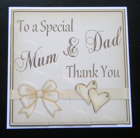 Mum and Dad Thank You Wavy Corner Side Stacker by Charlie Angel