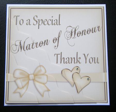 Matron of Honour Thank You Wavy Corner Side Stacker by Charlie Angel