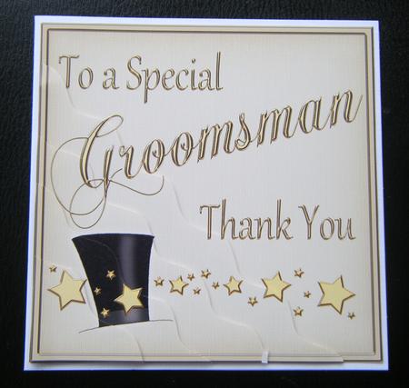 Groomsman Thank You Wavy Corner Side Stacker by Charlie Angel