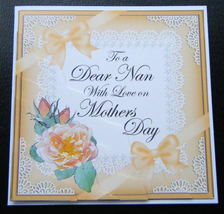 Nan Mothers Day Rose and Lace Wavy Corner Side Stacker by Charlie Angel