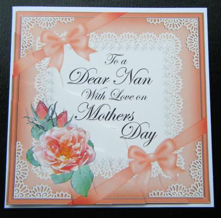Nan Mothers Day Rose and Lace Wavy Corner Side Stacker by Charlie Angel
