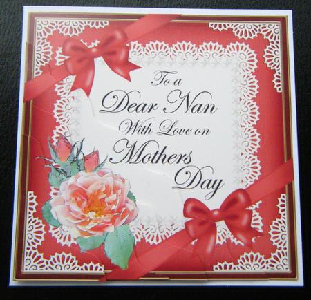 Nan Mothers Day Rose and Lace Wavy Corner Side Stacker by Charlie Angel