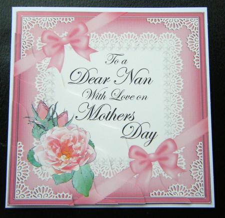 Nan Mothers Day Rose and Lace Wavy Corner Side Stacker by Charlie Angel