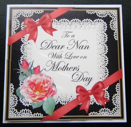 Nan Mothers Day Rose and Lace Wavy Corner Side Stacker by Charlie Angel