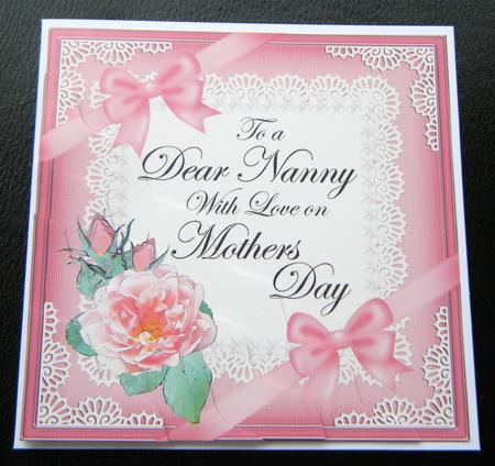 Nanny Mothers Day Rose and Lace Wavy Corner Side Stacker by Charlie Angel
