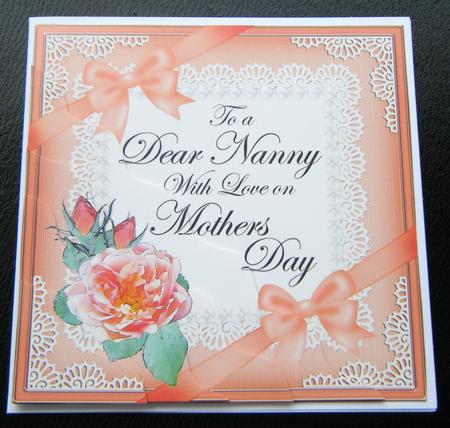 Nanny Mothers Day Rose and Lace Wavy Corner Side Stacker by Charlie Angel