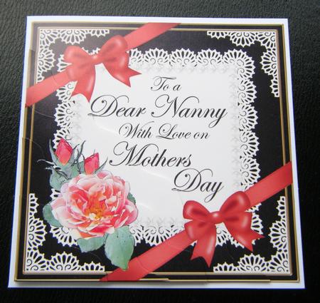 Nanny Mothers Day Rose and Lace Wavy Corner Side Stacker by Charlie Angel
