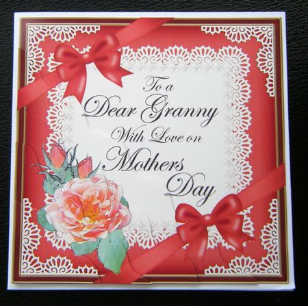 Granny Mothers Day Rose and Lace Wavy Corner Side Stacker by Charlie Angel