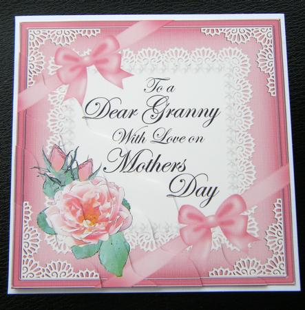Granny Mothers Day Rose and Lace Wavy Corner Side Stacker by Charlie Angel