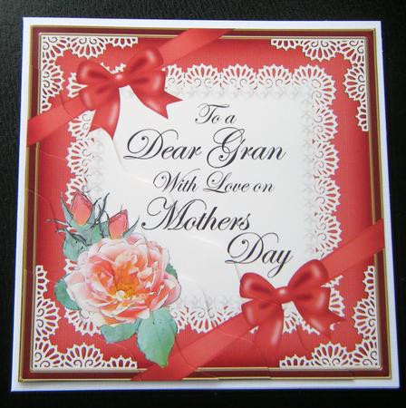 Gran Mothers Day Rose and Lace Wavy Corner Side Stacker by Charlie Angel