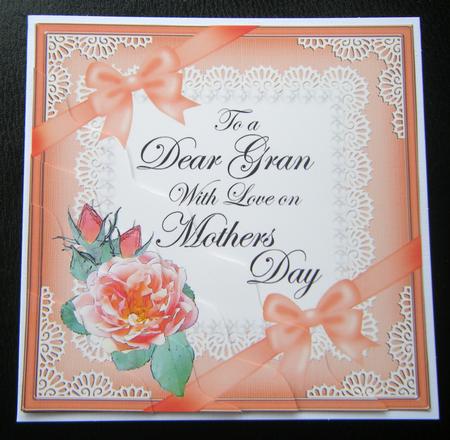 Gran Mothers Day Rose and Lace Wavy Corner Side Stacker by Charlie Angel