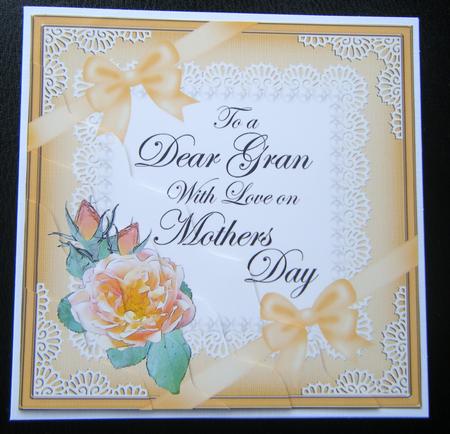 Gran Mothers Day Rose and Lace Wavy Corner Side Stacker by Charlie Angel