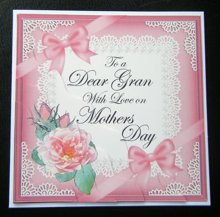 Gran Mothers Day Rose and Lace Wavy Corner Side Stacker by Charlie Angel