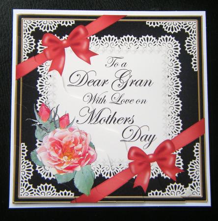Gran Mothers Day Rose and Lace Wavy Corner Side Stacker by Charlie Angel