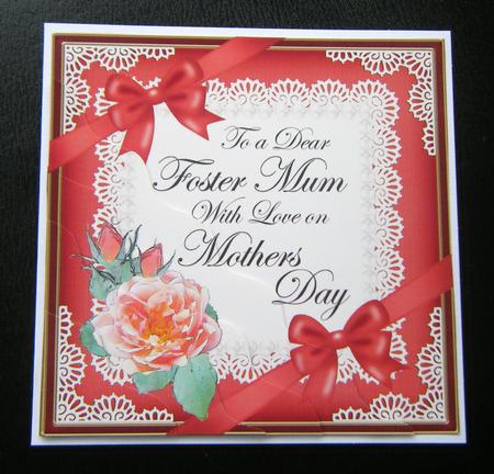 Foster Mum Mothers Day Rose N Lace Wavy Corner Side Stacker by Charlie Angel