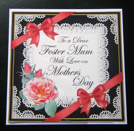 Foster Mum Mothers Day Rose N Lace Wavy Corner Side Stacker by Charlie Angel
