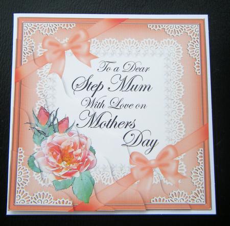 Step Mum Mothers Day Rose and Lace Wavy Corner Side Stacker by Charlie Angel