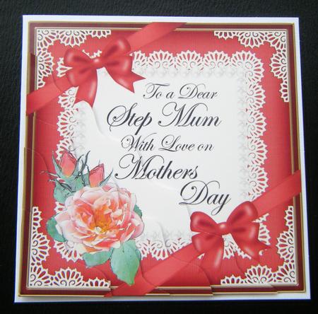 Step Mum Mothers Day Rose and Lace Wavy Corner Side Stacker by Charlie Angel