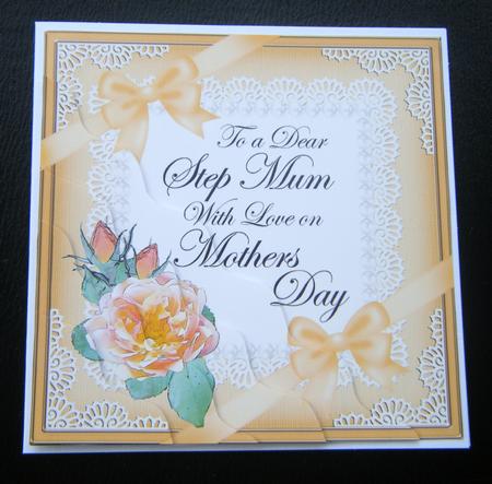 Step Mum Mothers Day Rose and Lace Wavy Corner Side Stacker by Charlie Angel