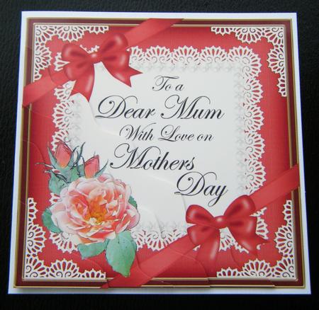 Mum Mothers Day Rose and Lace Wavy Corner Side Stacker by Charlie Angel