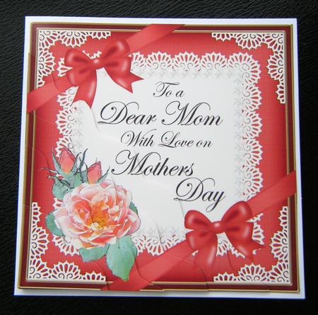 Mom Mothers Day Rose and Lace Wavy Corner Side Stacker by Charlie Angel