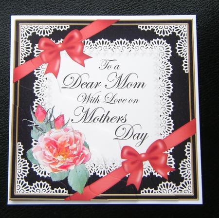 Mom Mothers Day Rose and Lace Wavy Corner Side Stacker by Charlie Angel