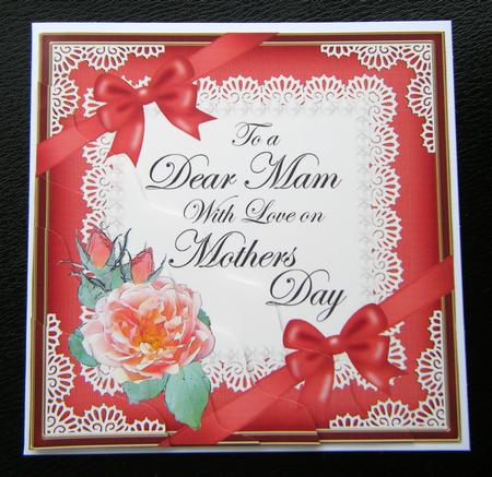 Mam Mothers Day Rose and Lace Wavy Corner Side Stacker by Charlie Angel