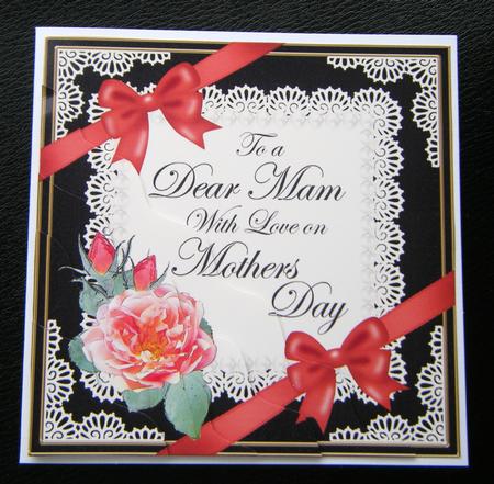Mam Mothers Day Rose and Lace Wavy Corner Side Stacker by Charlie Angel
