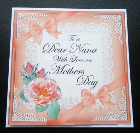 Nana Mothers Day Rose and Lace Wavy Corner Side Stacker by Charlie Angel