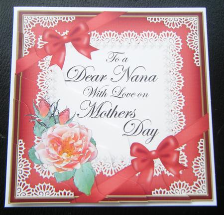 Nana Mothers Day Rose and Lace Wavy Corner Side Stacker by Charlie Angel