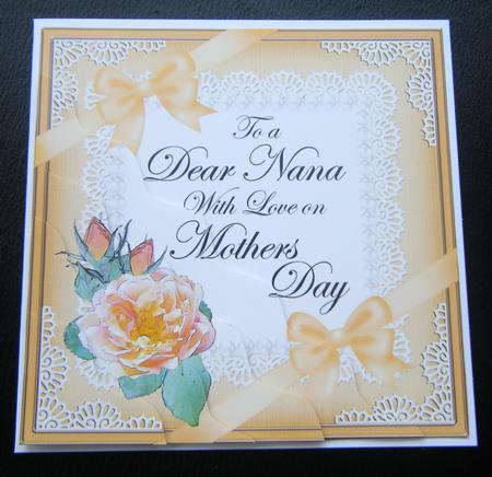 Nana Mothers Day Rose and Lace Wavy Corner Side Stacker by Charlie Angel