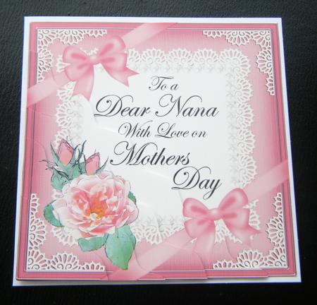 Nana Mothers Day Rose and Lace Wavy Corner Side Stacker by Charlie Angel
