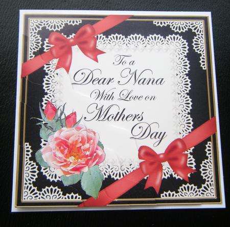 Nana Mothers Day Rose and Lace Wavy Corner Side Stacker by Charlie Angel