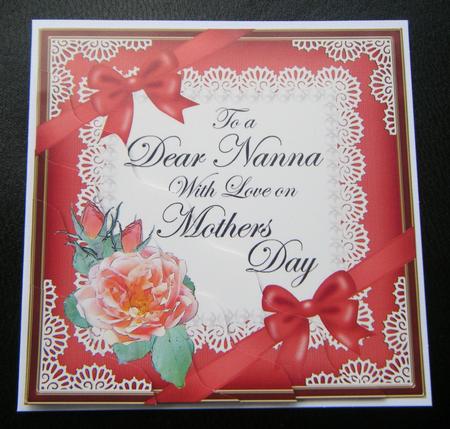 Nanna Mothers Day Rose and Lace Wavy Corner Side Stacker by Charlie Angel