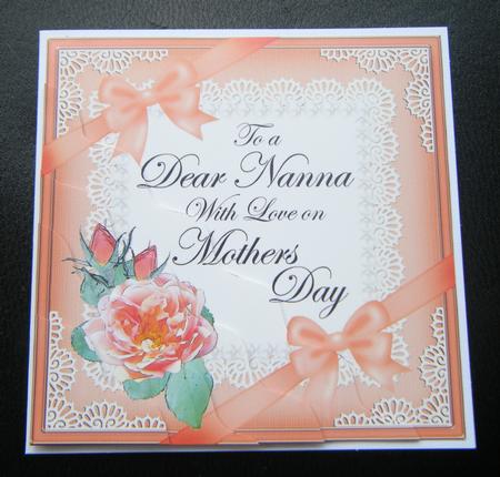 Nanna Mothers Day Rose and Lace Wavy Corner Side Stacker by Charlie Angel