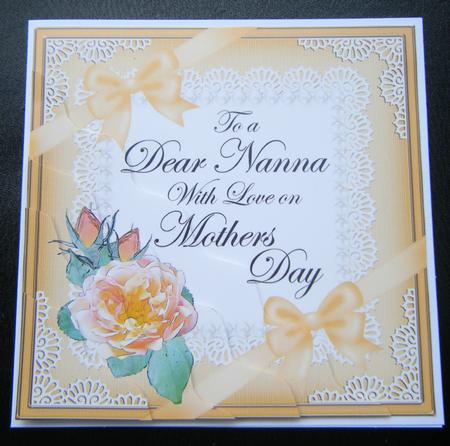 Nanna Mothers Day Rose and Lace Wavy Corner Side Stacker by Charlie Angel