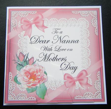Nanna Mothers Day Rose and Lace Wavy Corner Side Stacker by Charlie Angel