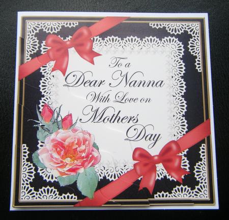 Nanna Mothers Day Rose and Lace Wavy Corner Side Stacker by Charlie Angel