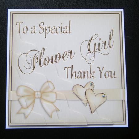 Flower Girl Thank You Wavy Corner Side Stacker by Charlie Angel