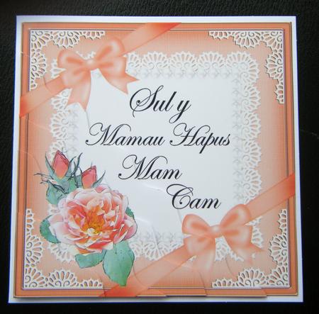 Welsh Step Mum Mothers Day Rose and Lace Wavy Corner by Charlie Angel