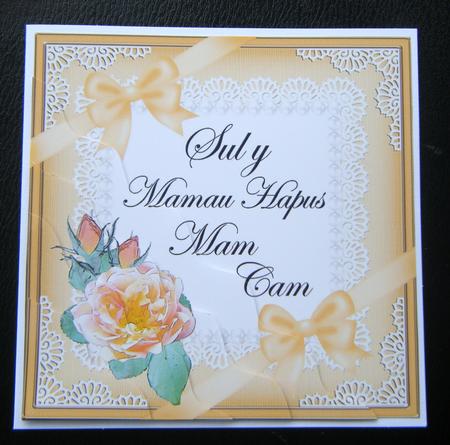 Welsh Step Mum Mothers Day Rose and Lace Wavy Corner by Charlie Angel