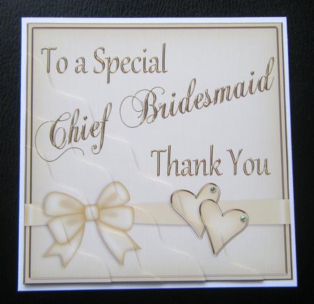 Chief Bridesmaid Thank You Wavy Corner Side Stacker by Charlie Angel