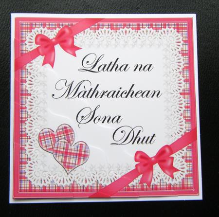 Scottish Tartan Mothers Day Wavy Corner by Charlie Angel