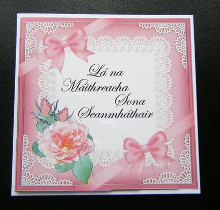 Irish Gaelic Grandmother Mothers Day Rose N Lace Wavy Corner by Charlie Angel